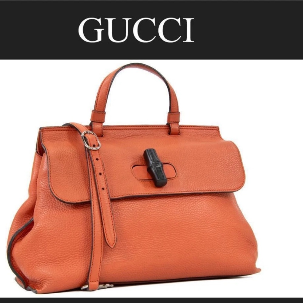 Gucci Orange Leather Satchel